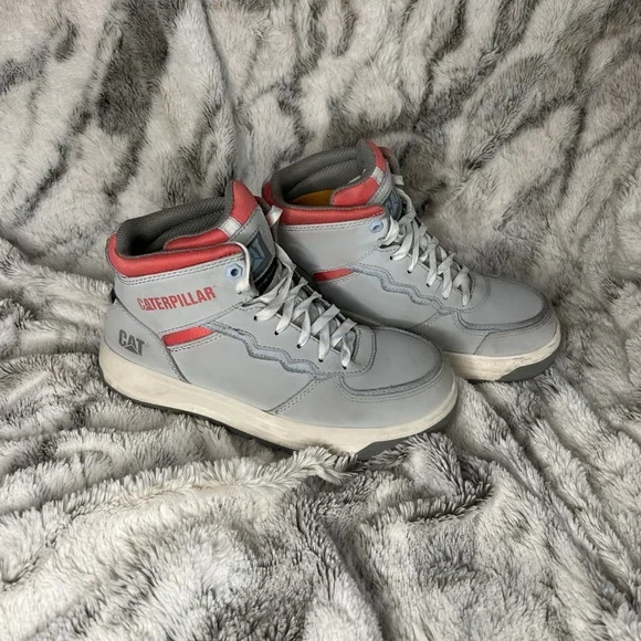 Caterpillar Women's Composite Safety Toe Hightop Sneakers - Gray and Pink - Picture 5 of 8